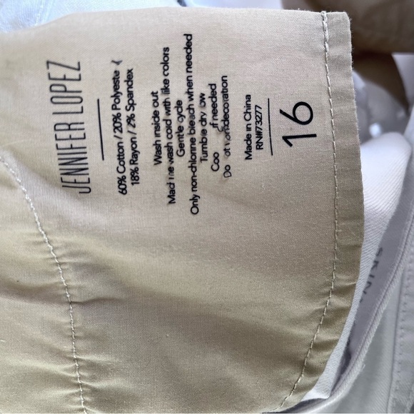 Sexy Jennifer Lopez White Lace Up White Mid-Rise 5 Pocket Jeans Women’s Plus … - Picture 10 of 10